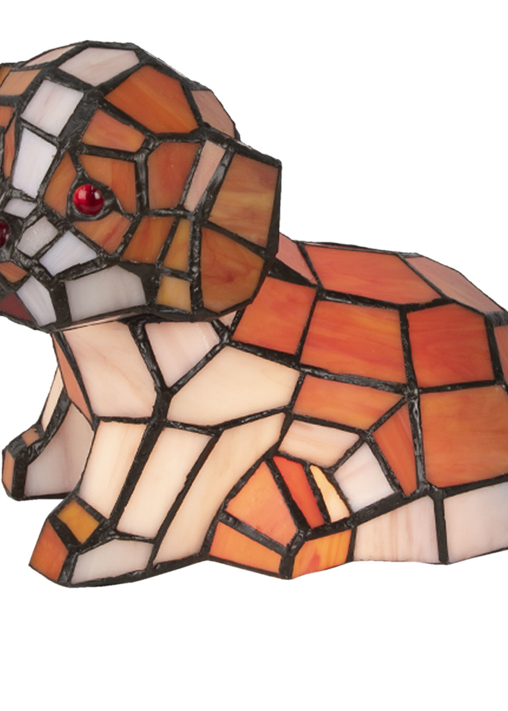 Clayre & Eef Lampe de table Tiffany chien 25*14*17 cm E14/max 1*25W 5LL-6089