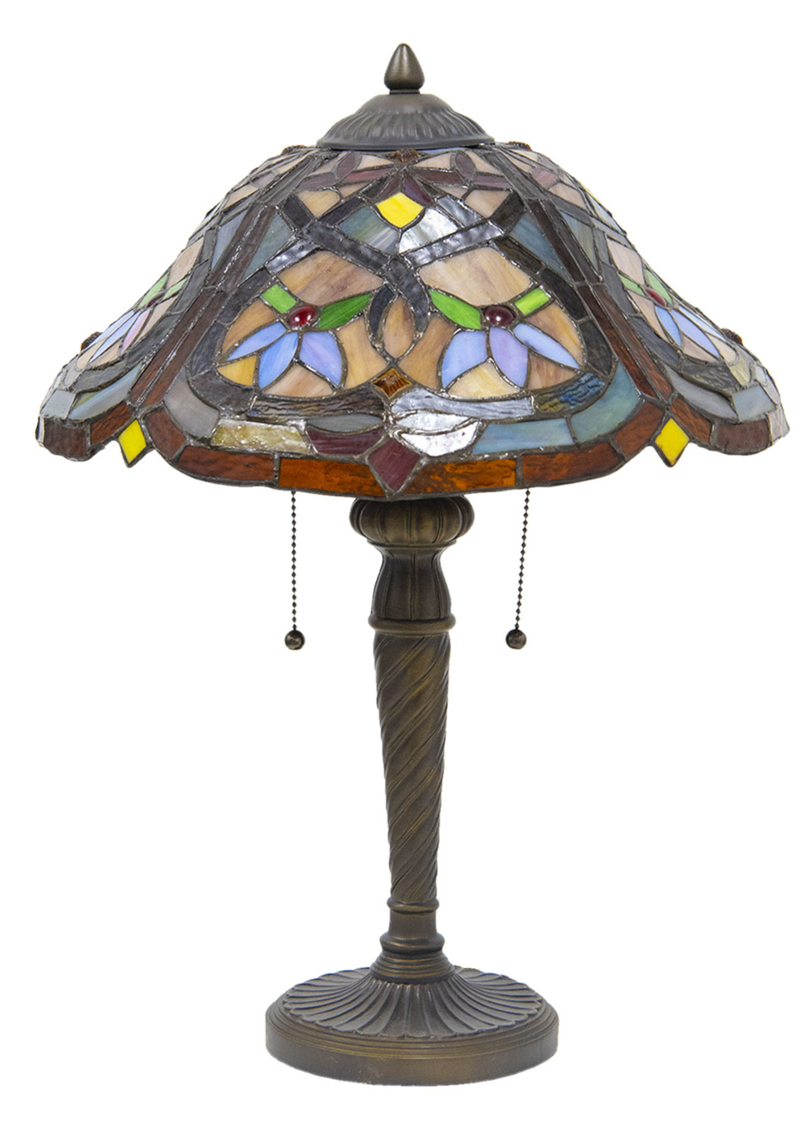 Clayre & Eef Tafellamp Tiffany Ø 40*54 cm E27/max 2*60W 5LL-7808