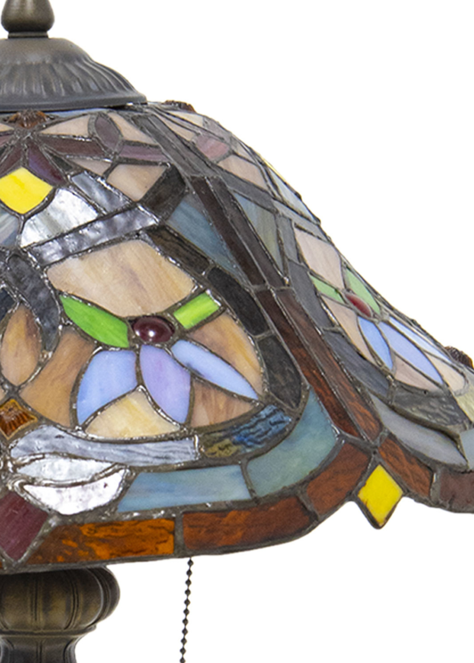 Clayre & Eef Tafellamp Tiffany Ø 40*54 cm E27/max 2*60W 5LL-7808