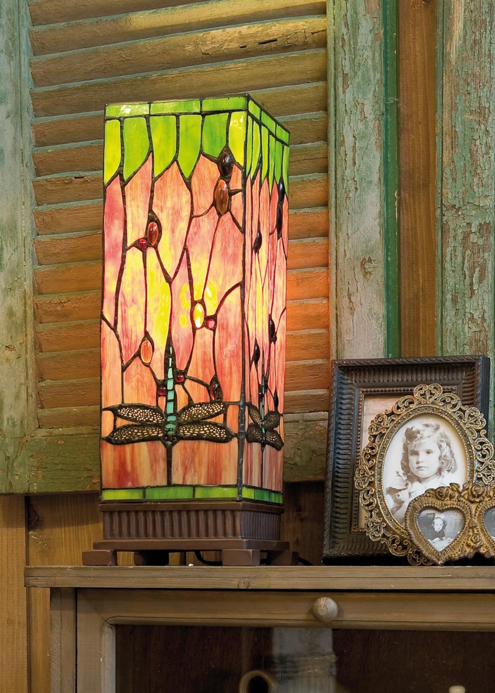 Clayre & Eef Lampe de table Tiffany 18*18*45 cm E27/max 1*40W 5LL-9218