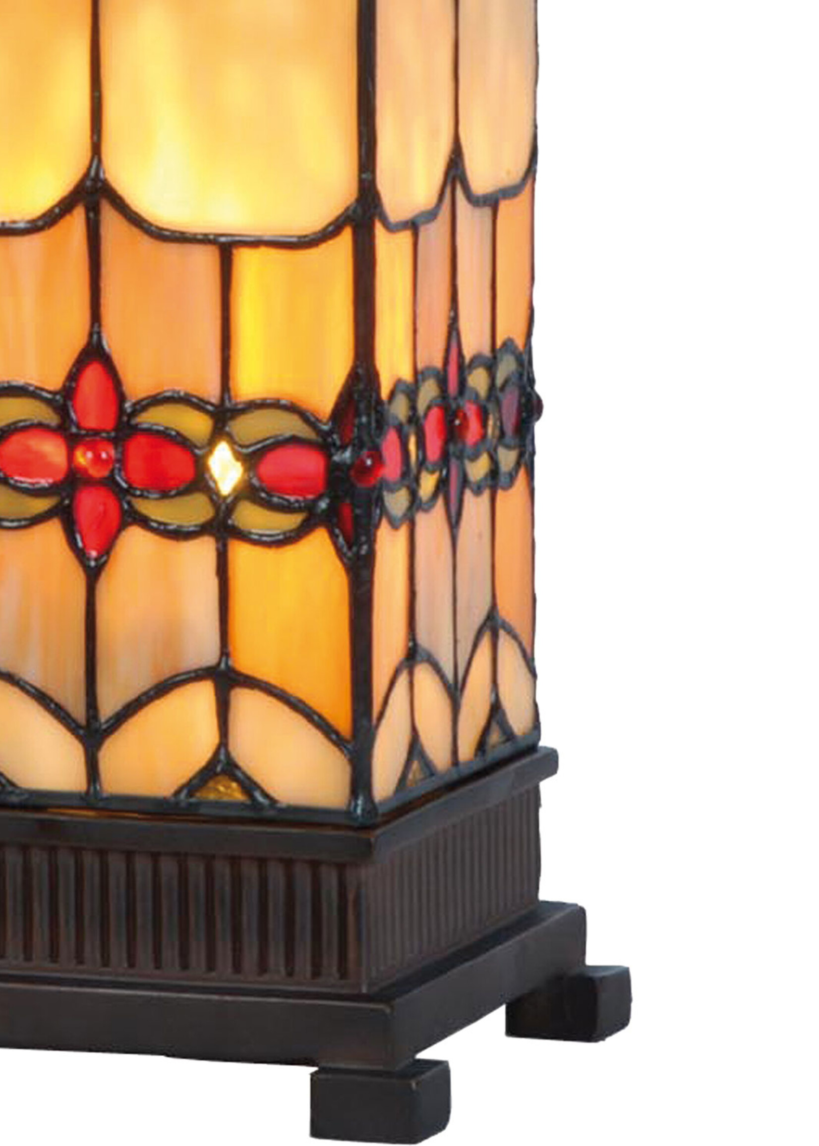 Clayre & Eef Lampe de table Tiffany 12*12*35 cm E14/max 1*40W 5LL-9228