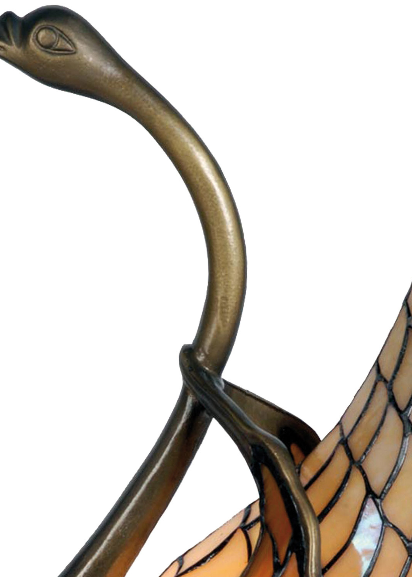 Clayre & Eef Lampe de table Tiffany cygne 30*20*45 cm E14/max 1*40W 5LL-9883