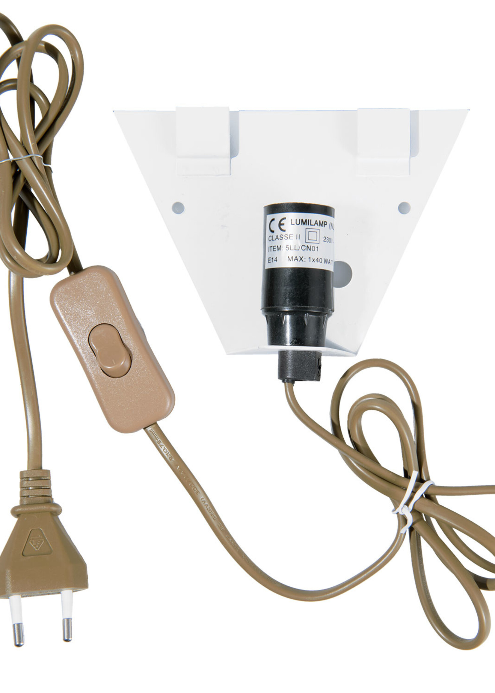 Clayre & Eef EP-Plaque murale pour abat-jour Tiffany 13*4*11 cm E14 5LL-CN01