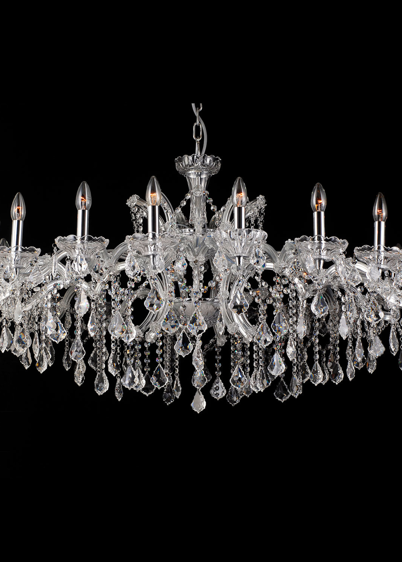 Clayre & Eef Kroonluchter chroom/helder Ø 120*64 cm E14/max 18*40W 5LL-CR63