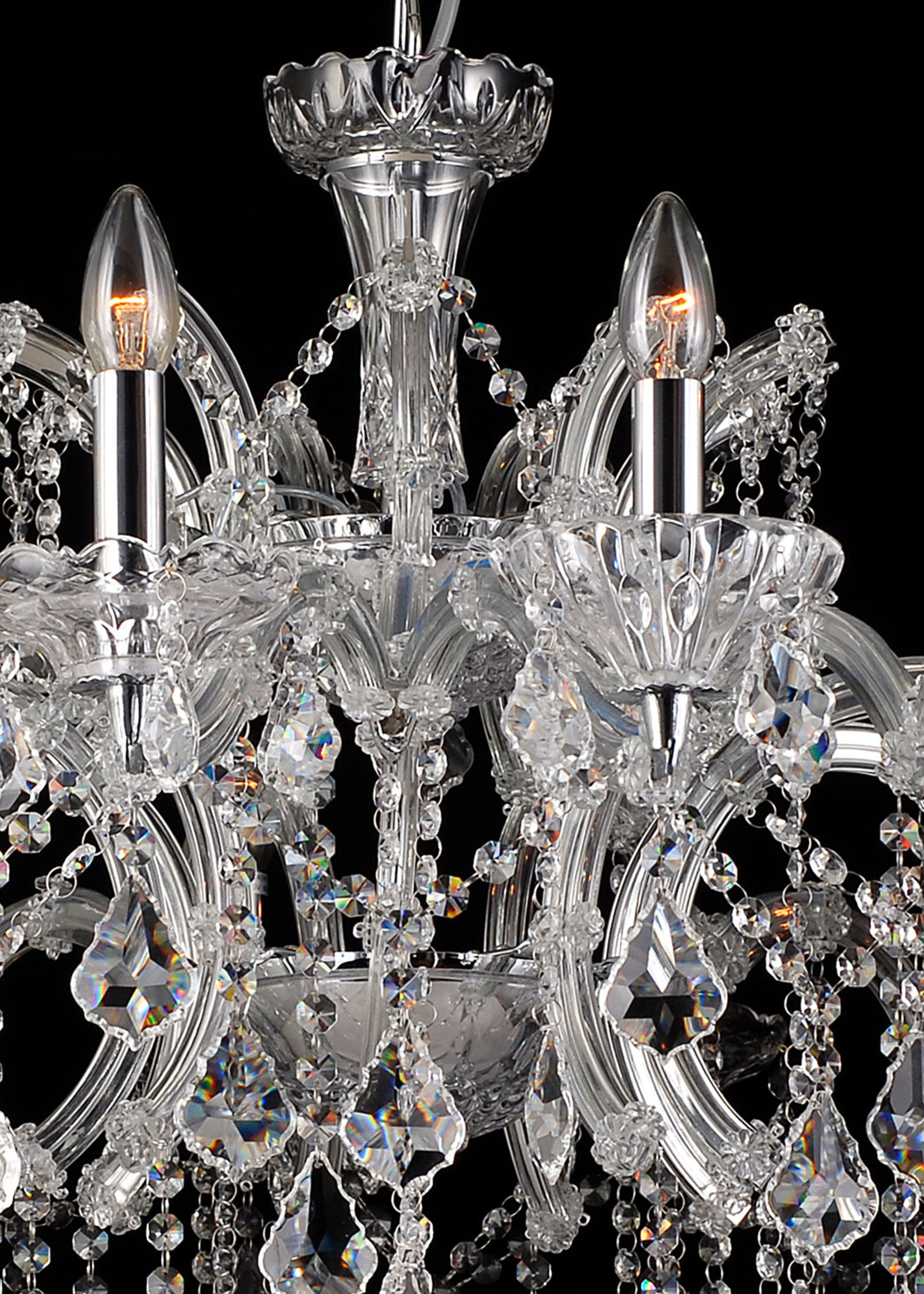 Clayre & Eef Kroonluchter chroom/helder Ø 120*64 cm E14/max 18*40W 5LL-CR63