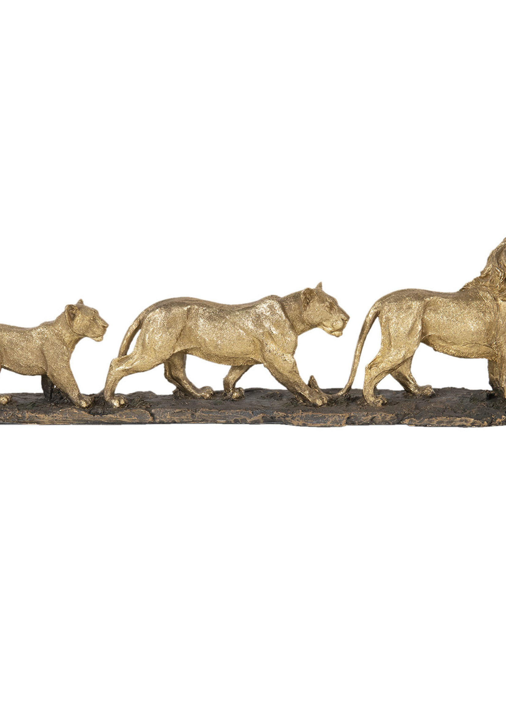Clayre & Eef Décoration lion famille 64*10*18 cm 5PR0058