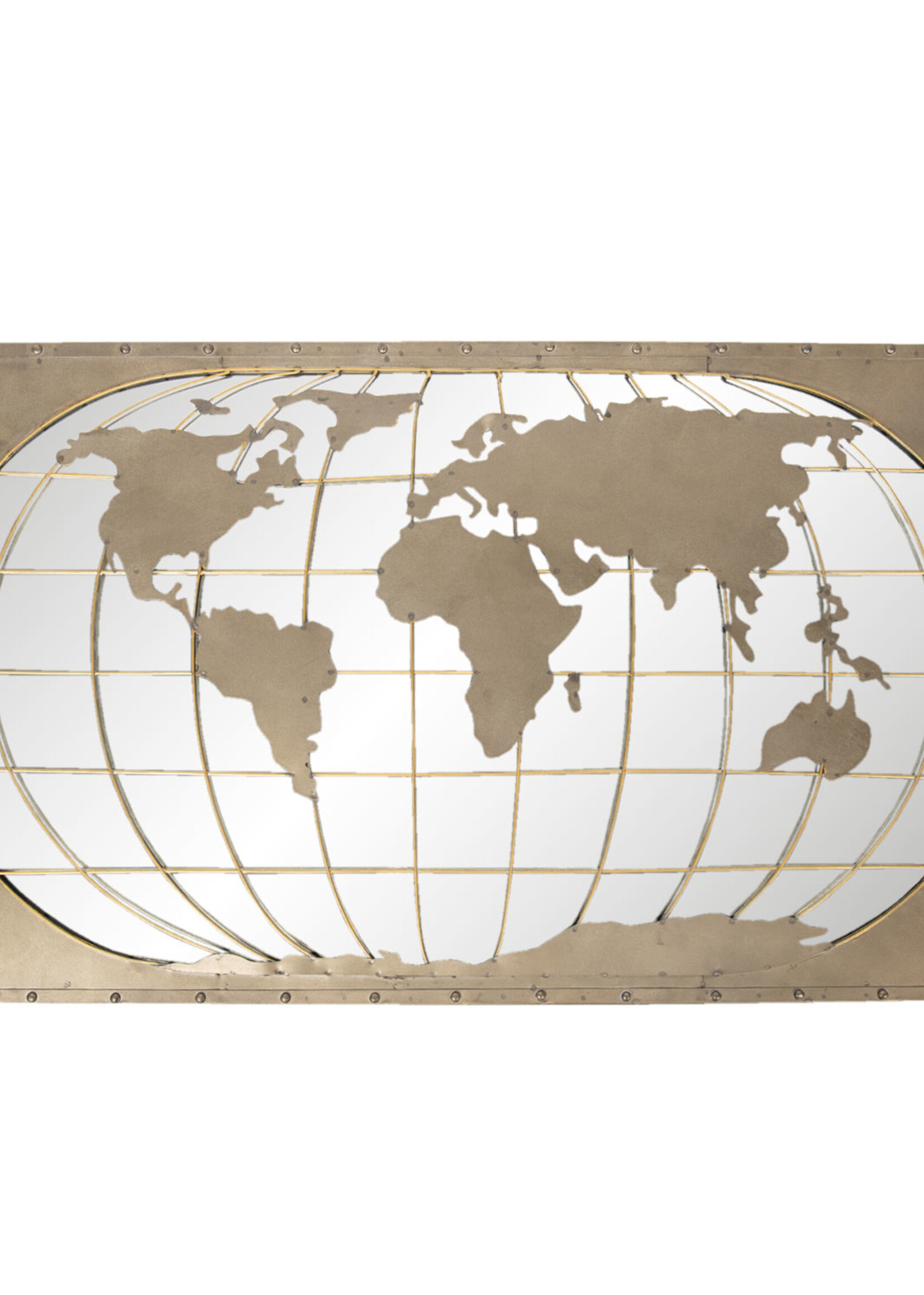 Clayre & Eef Wanddecoratie wereldkaart 120*4*66 cm 5WA0142