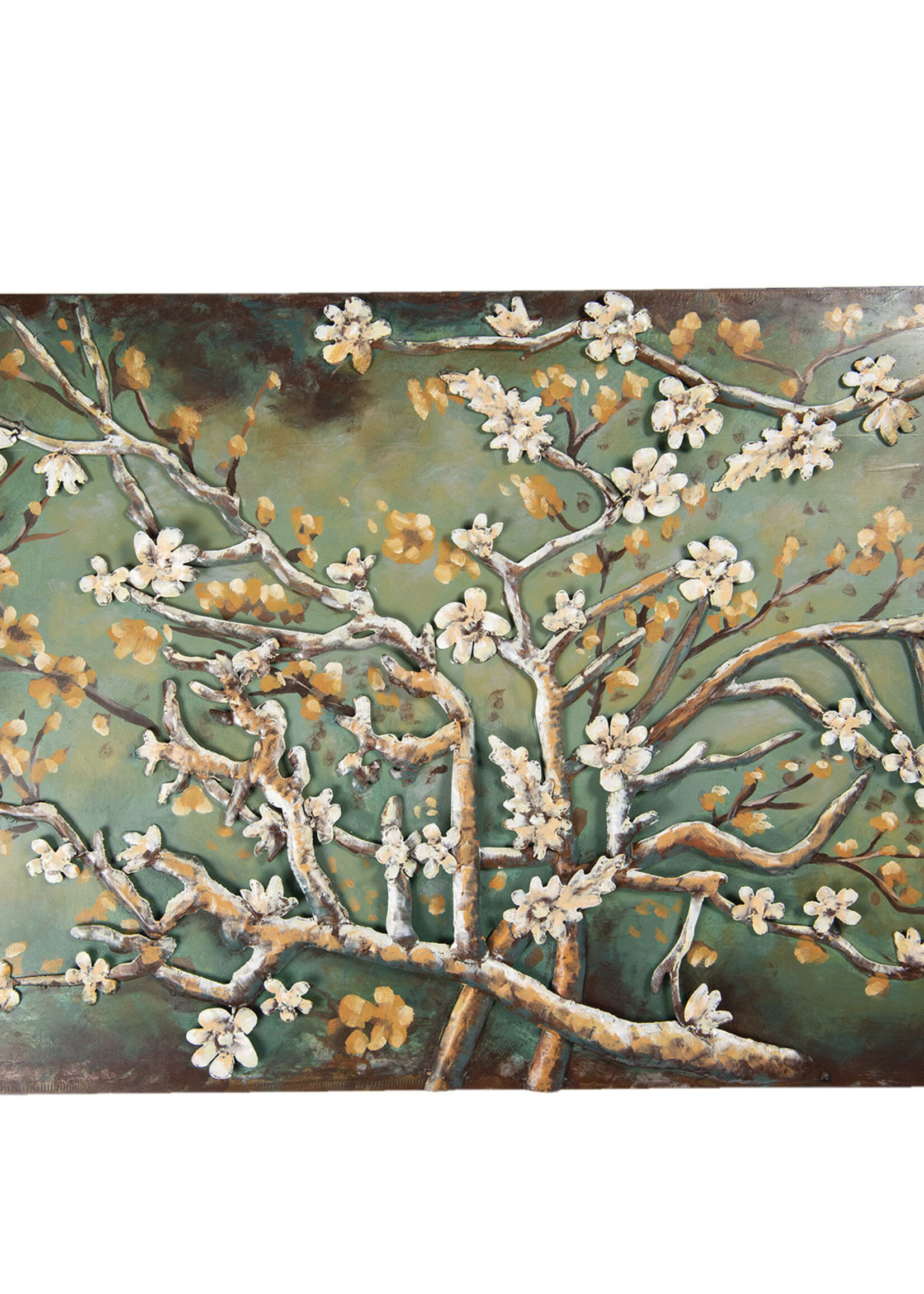 Clayre & Eef Wanddecoratie tak met bloesem 120*5*80 cm 5WA0172