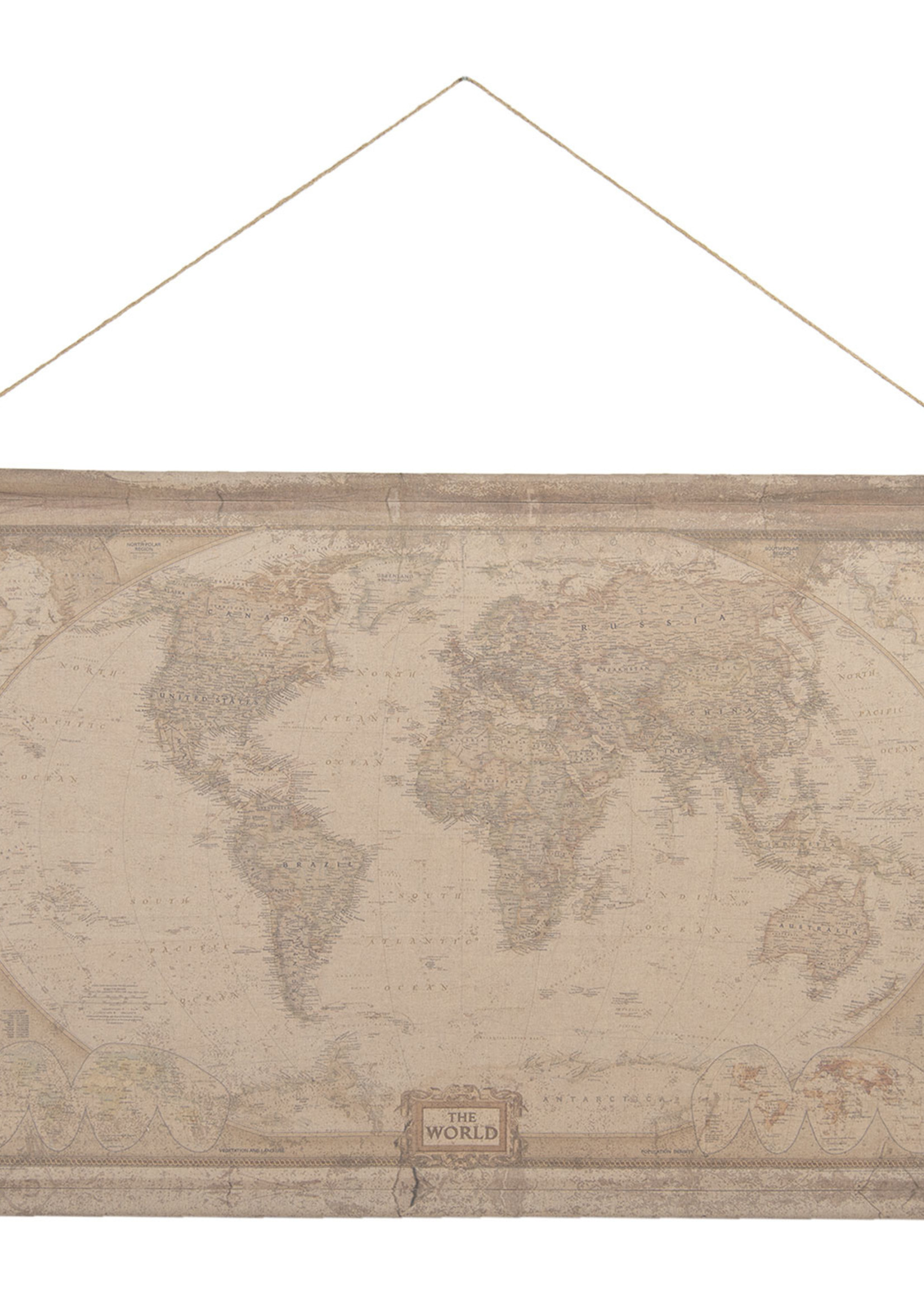 Clayre & Eef Wandkaart wereldkaart 130*3*100 cm 5WK0033