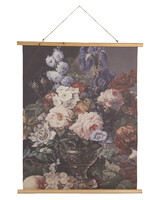 Clayre & Eef Wandkaart met bloemen 80*2*100 cm 5WK0039