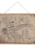 Clayre & Eef Carte murale aéroplane 100*2*75 cm 5WK0042