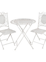 Clayre & Eef Table + 2x Chaises Ø 70*75 / 41*48*95 cm (2) 5Y0128