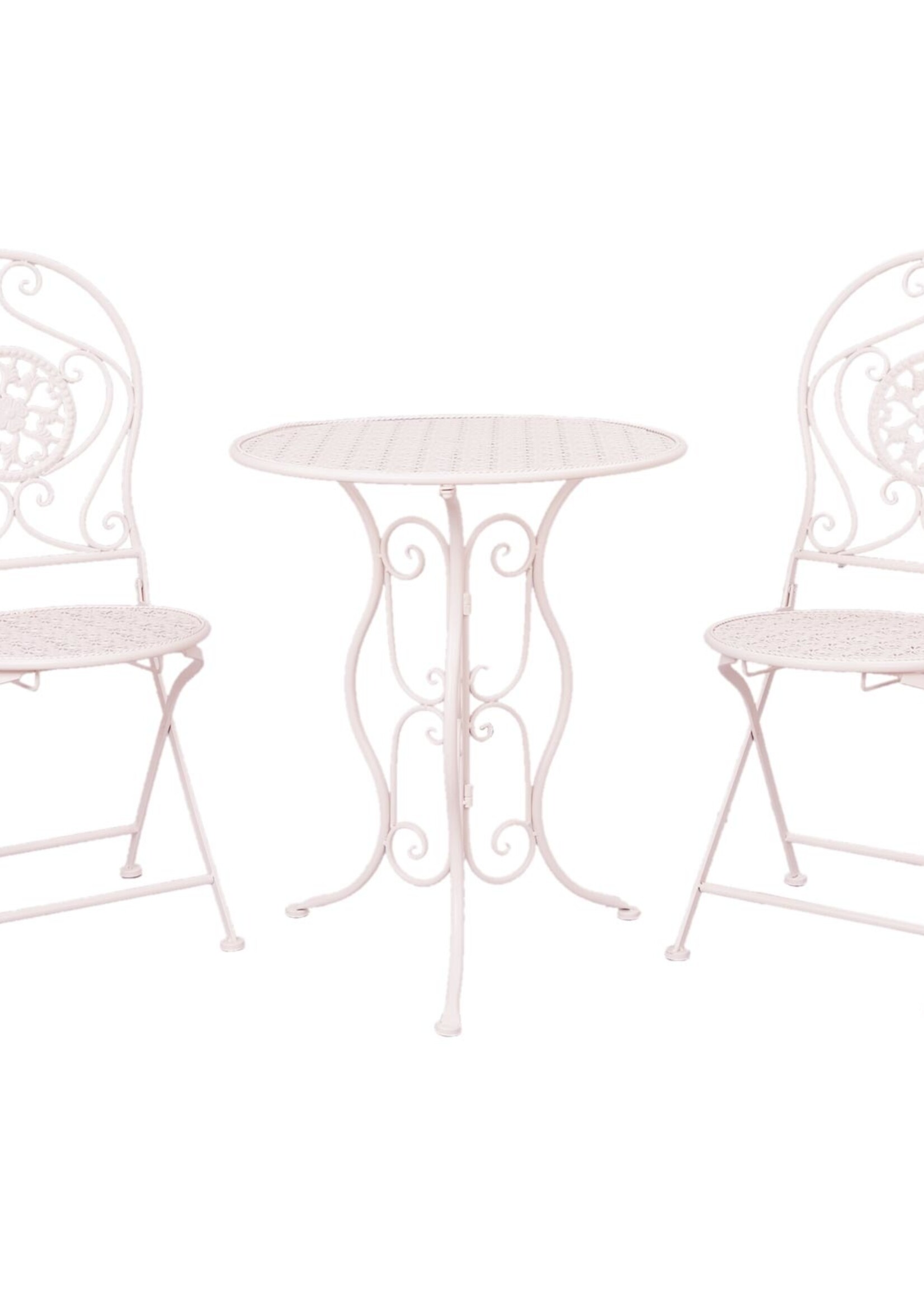 Clayre & Eef Tafel + 2 stoelen Ø 60*70 / 40*40*92 cm (2) 5Y0189