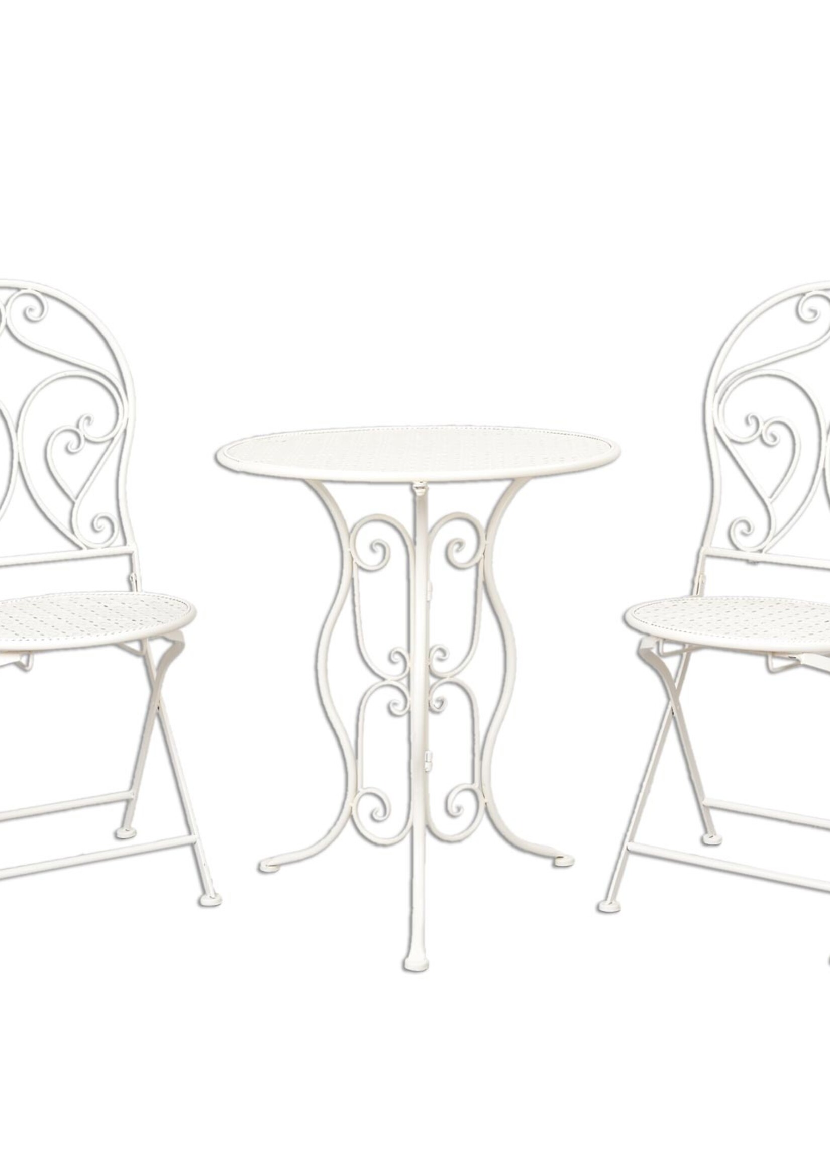 Clayre & Eef Tafel + 2 stoelen Ø 60*70 / 40*40*92 cm (2) 5Y0191