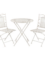 Clayre & Eef Tafel + 2 stoelen Ø 70*77 cm / 40*52*93 cm (2) 5Y0385