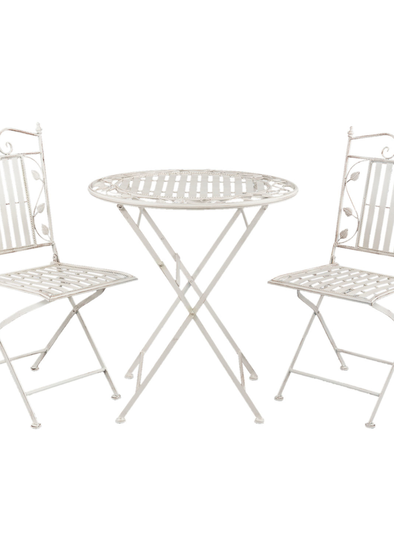 Clayre & Eef Table + 2 chaises  Ø 70*77 cm / 40*52*93 cm (2) 5Y0385