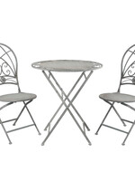 Clayre & Eef Table + 2 chaises  Ø 70*76 cm / 42*54*93 cm (2) 5Y0387