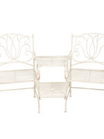 Clayre & Eef Bank  / Tuinbank distressed wit ijzer 160*69*92 cm 5Y0460