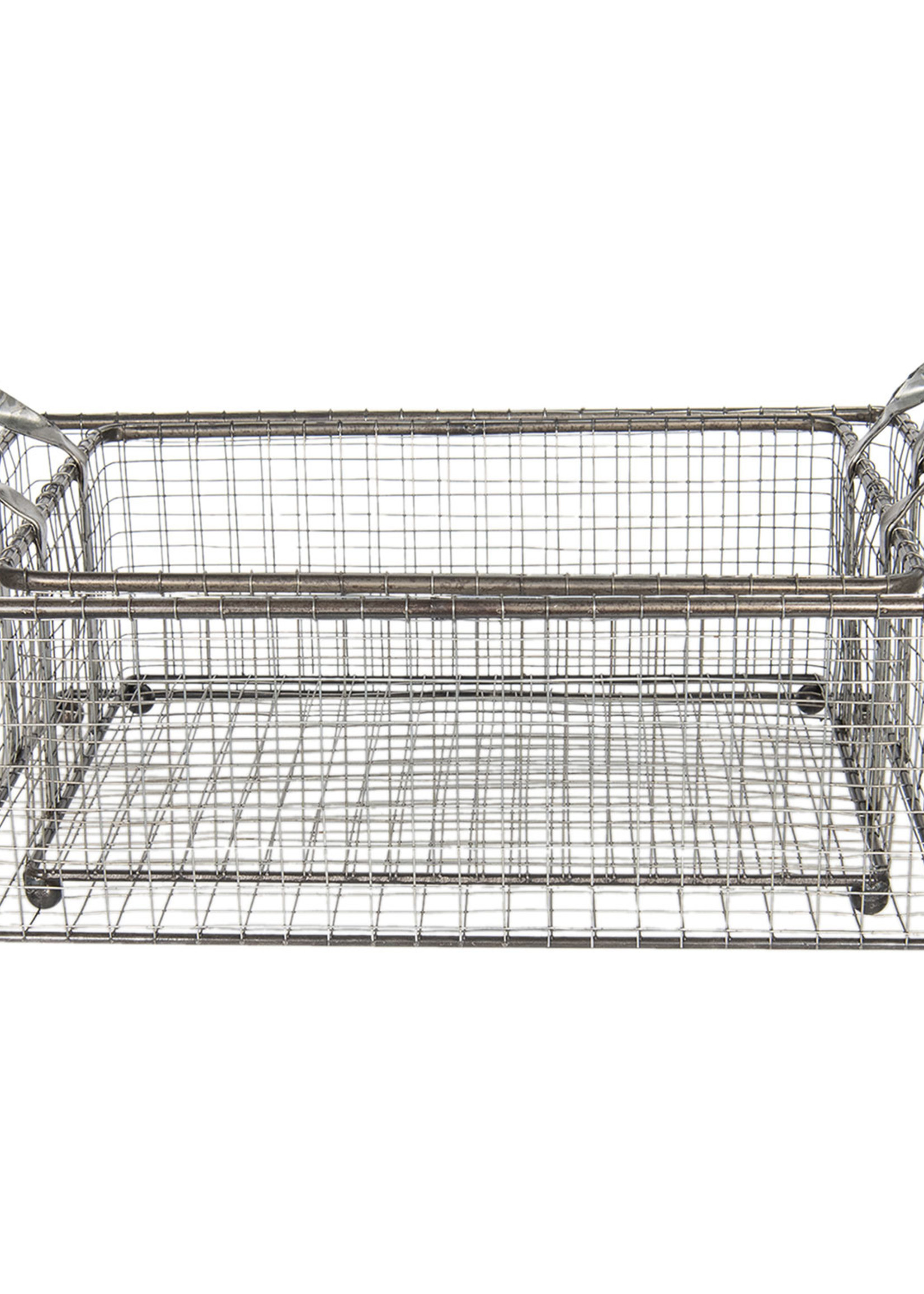 Clayre & Eef Ijzeren mand (2) 58*35*25 / 52*30*22 cm 5Y0550