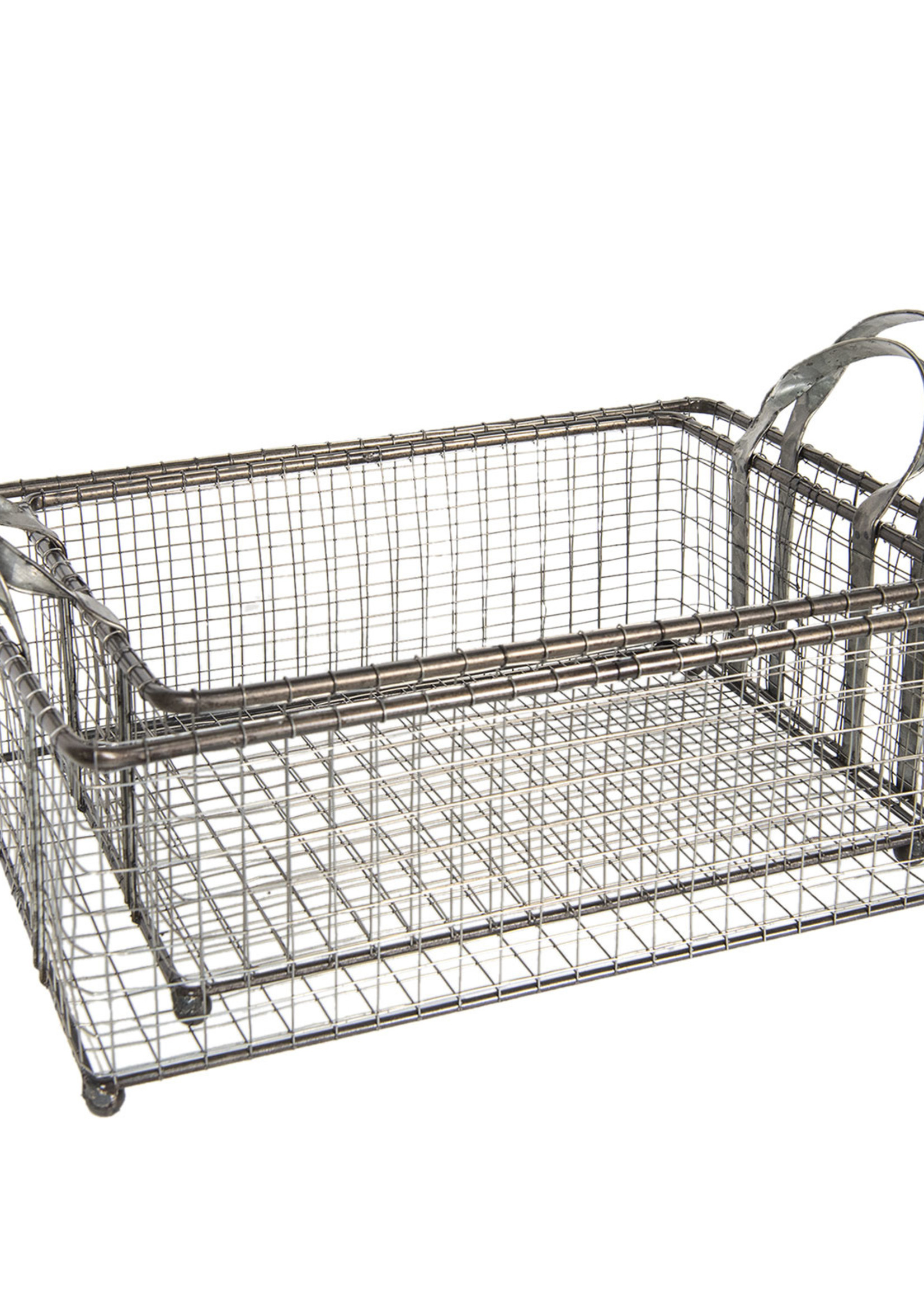 Clayre & Eef Ijzeren mand (2) 58*35*25 / 52*30*22 cm 5Y0550