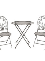 Clayre & Eef Table + 2x Chaises  Ø 70*76 cm / 40*47*94 cm (2) 5Y0693