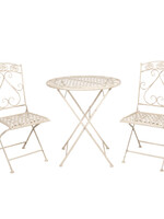 Clayre & Eef Table + 2x Chaises  Ø 70*76 cm / 39*48*91 cm (2) 5Y0696