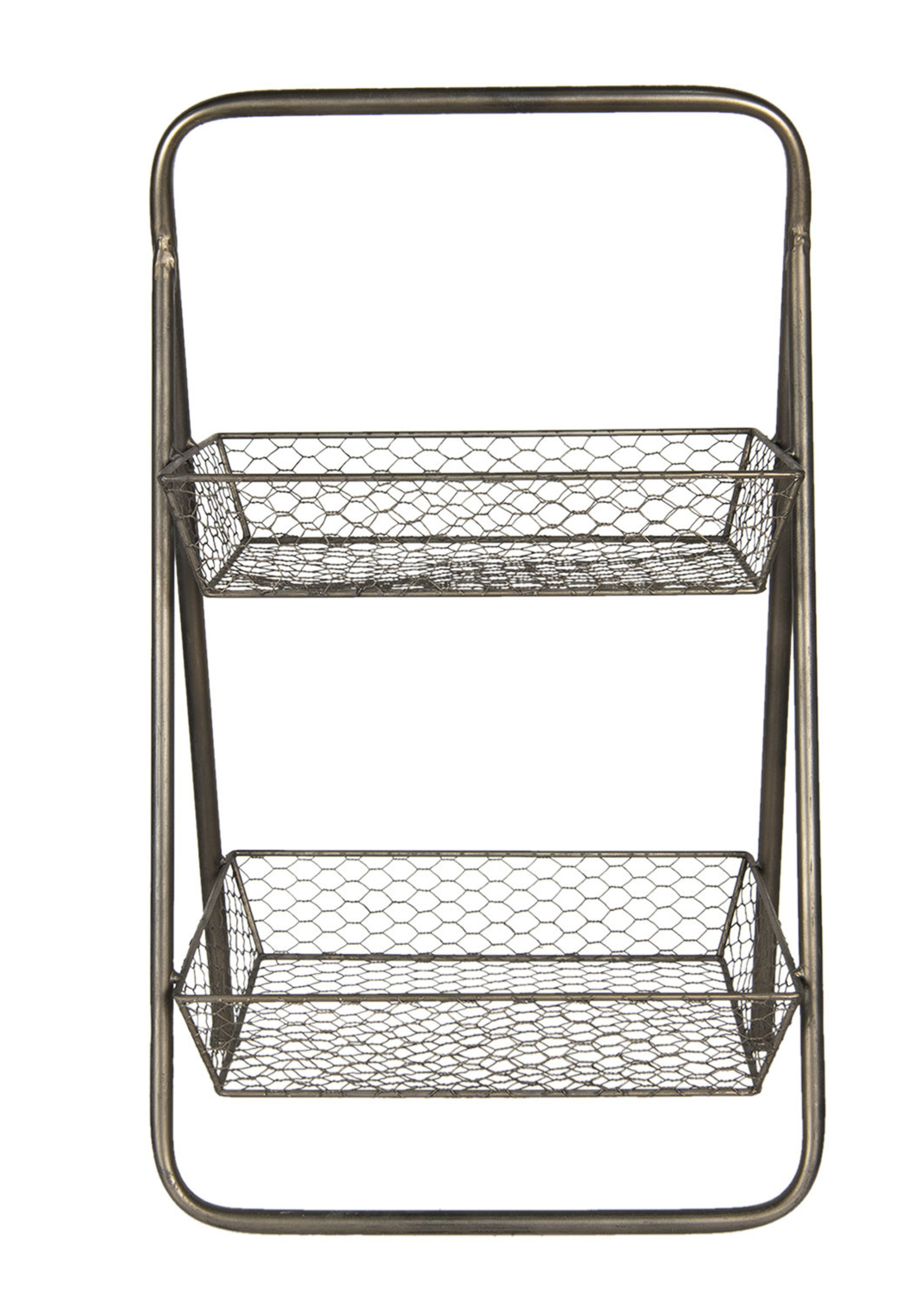 Clayre & Eef Rek met manden 39*24*64 cm 5Y0704