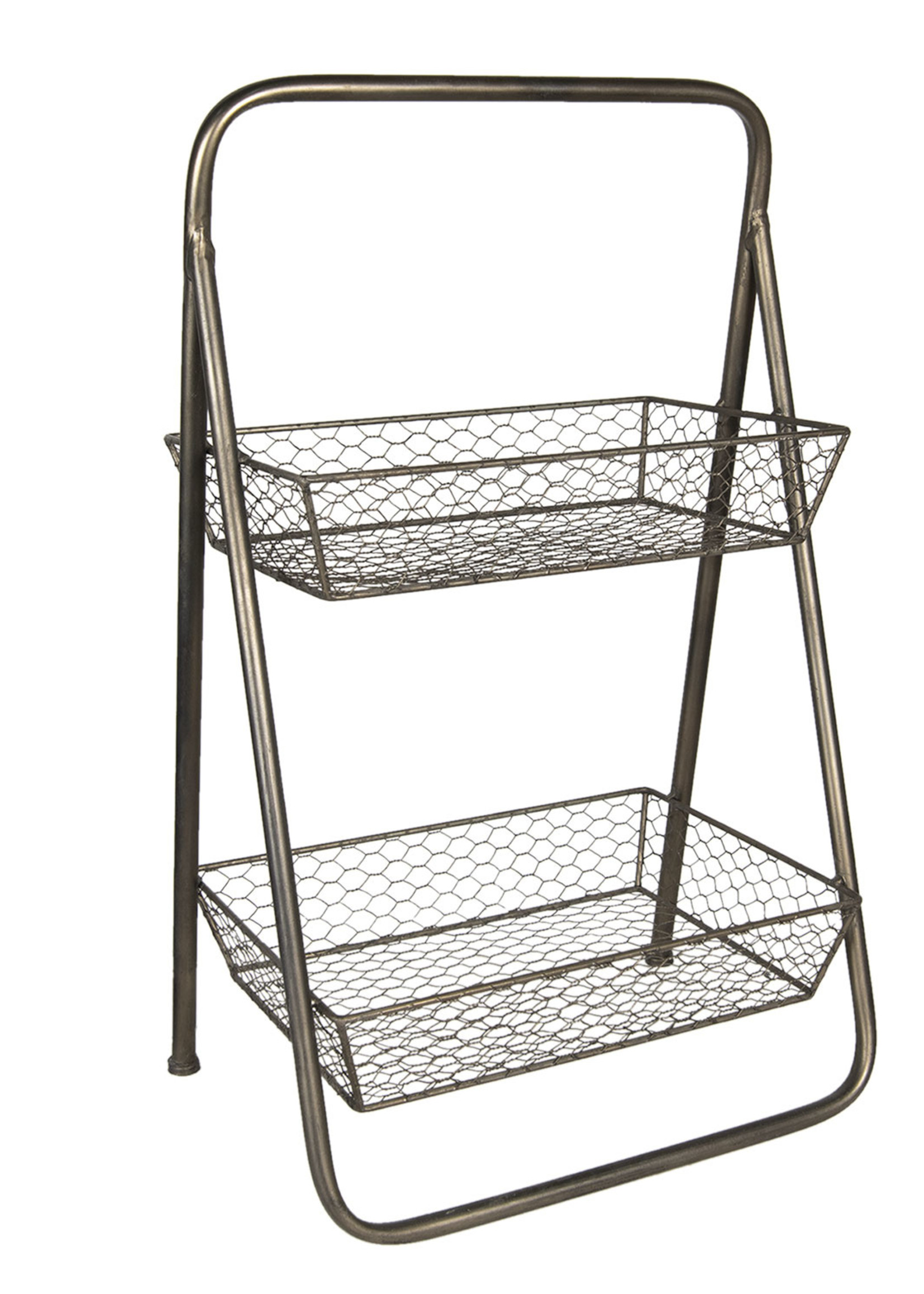 Clayre & Eef Rek met manden 39*24*64 cm 5Y0704