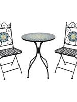 Clayre & Eef Table + 2x Chaise Ø 60*72 cm / 36*35*91 cm 5Y0768