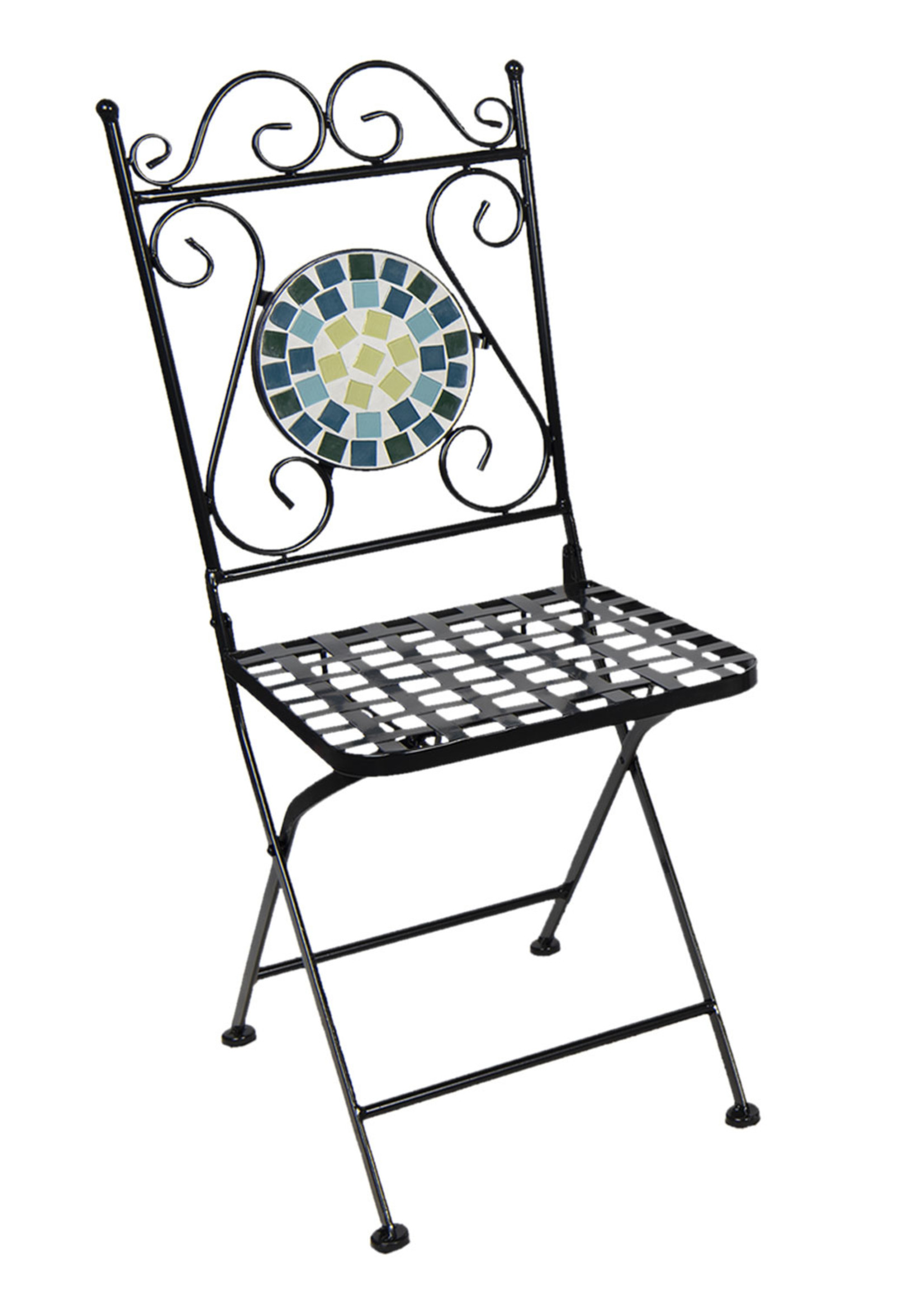 Clayre & Eef Table + 2x Chaise Ø 60*72 cm / 36*35*91 cm 5Y0768