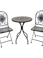 Clayre & Eef Table + 2x Chaise Ø 60*72 cm / 36*35*91 cm 5Y0769
