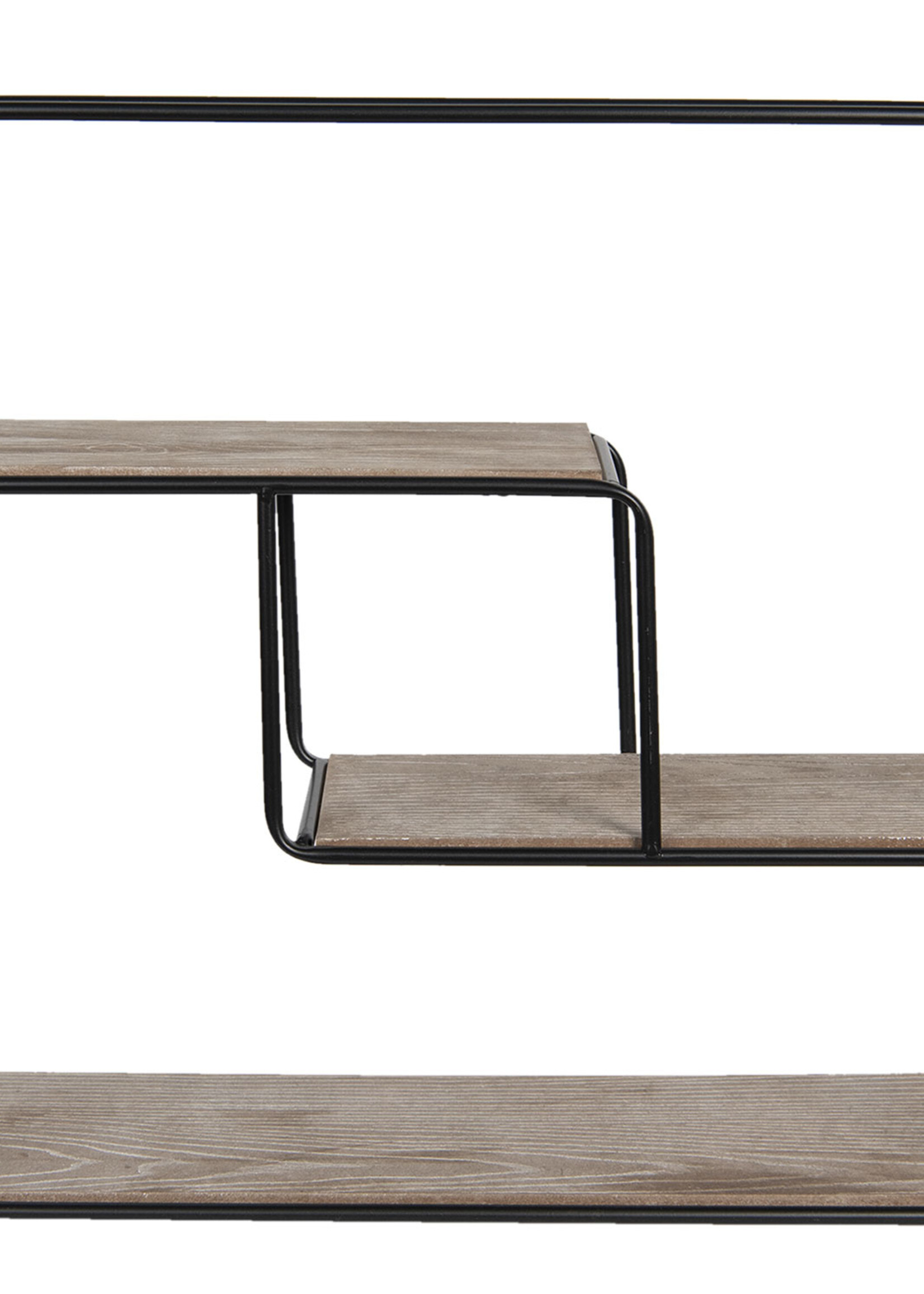Clayre & Eef Étagère murale de fer et bois 49*16*49 cm 5Y0792