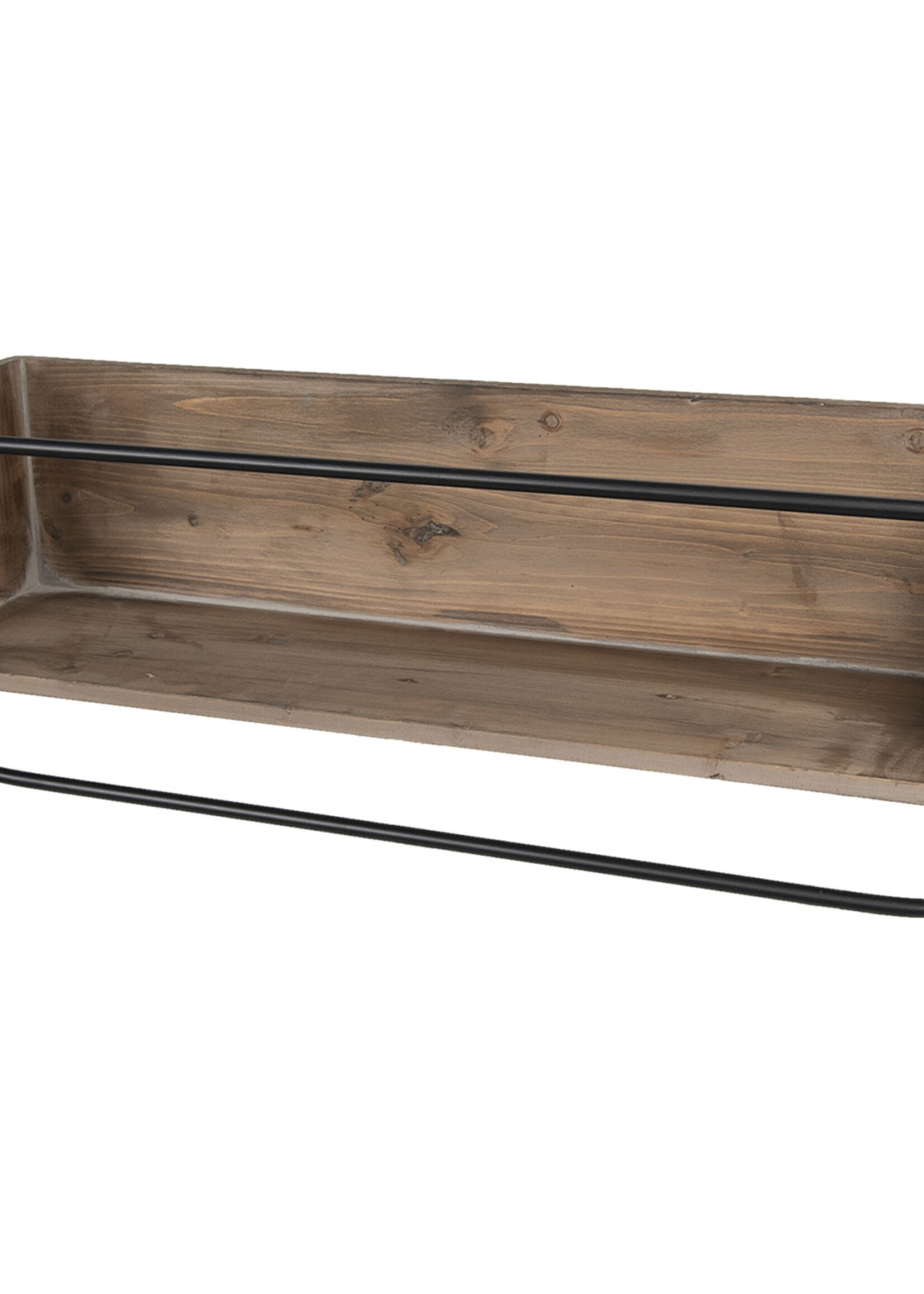 Clayre & Eef Wandrek metaal en hout 80*21*29 cm 5Y0794