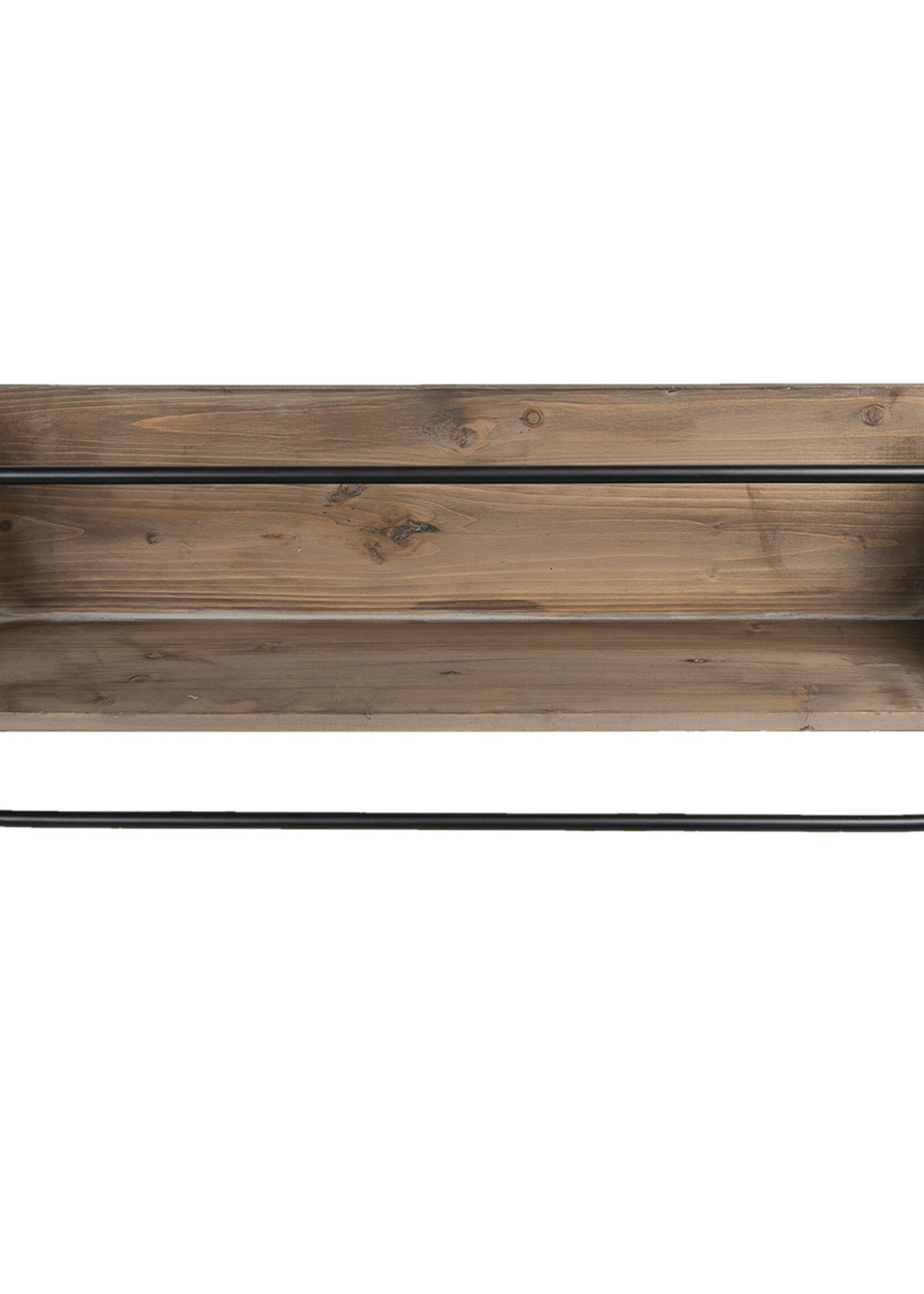 Clayre & Eef Wandrek metaal en hout 80*21*29 cm 5Y0794