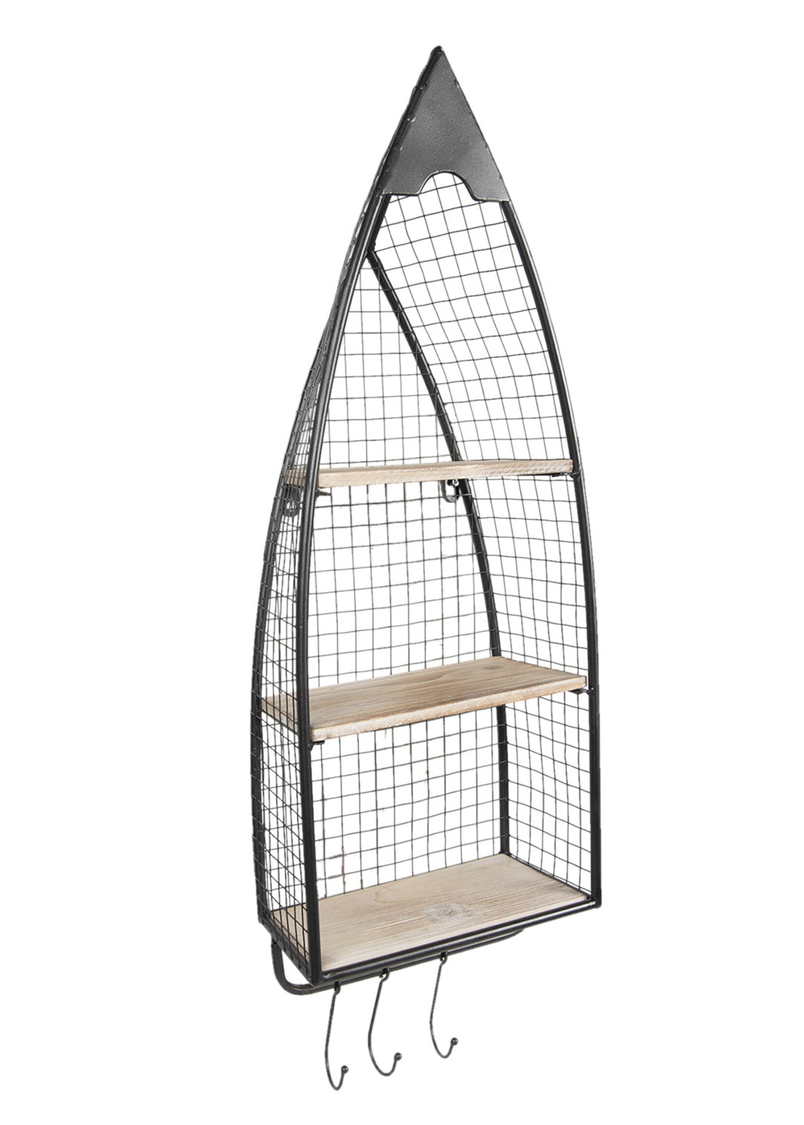 Clayre & Eef Wandrek metaal en hout 30*15*83 cm 5Y0796