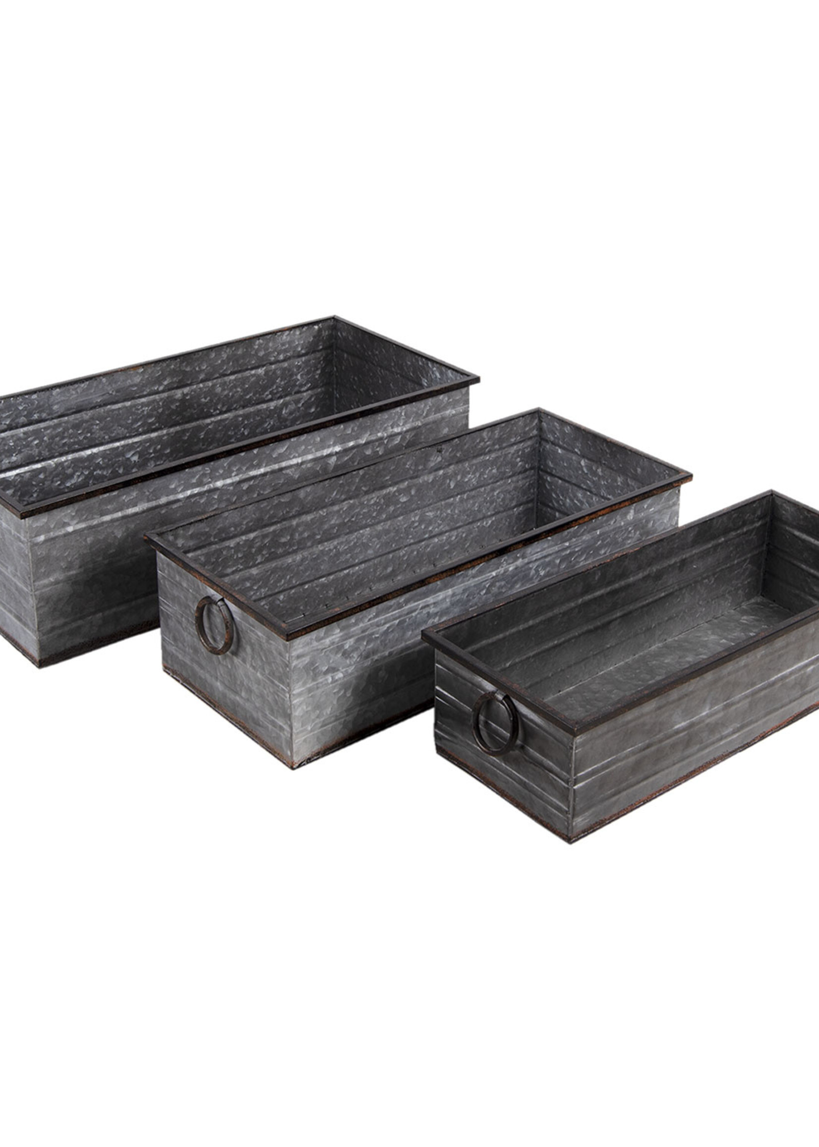 Clayre & Eef Decoratie planthouder (3) 65*32*20 / 59*27*17 / 53*22*14 cm 5Y0872