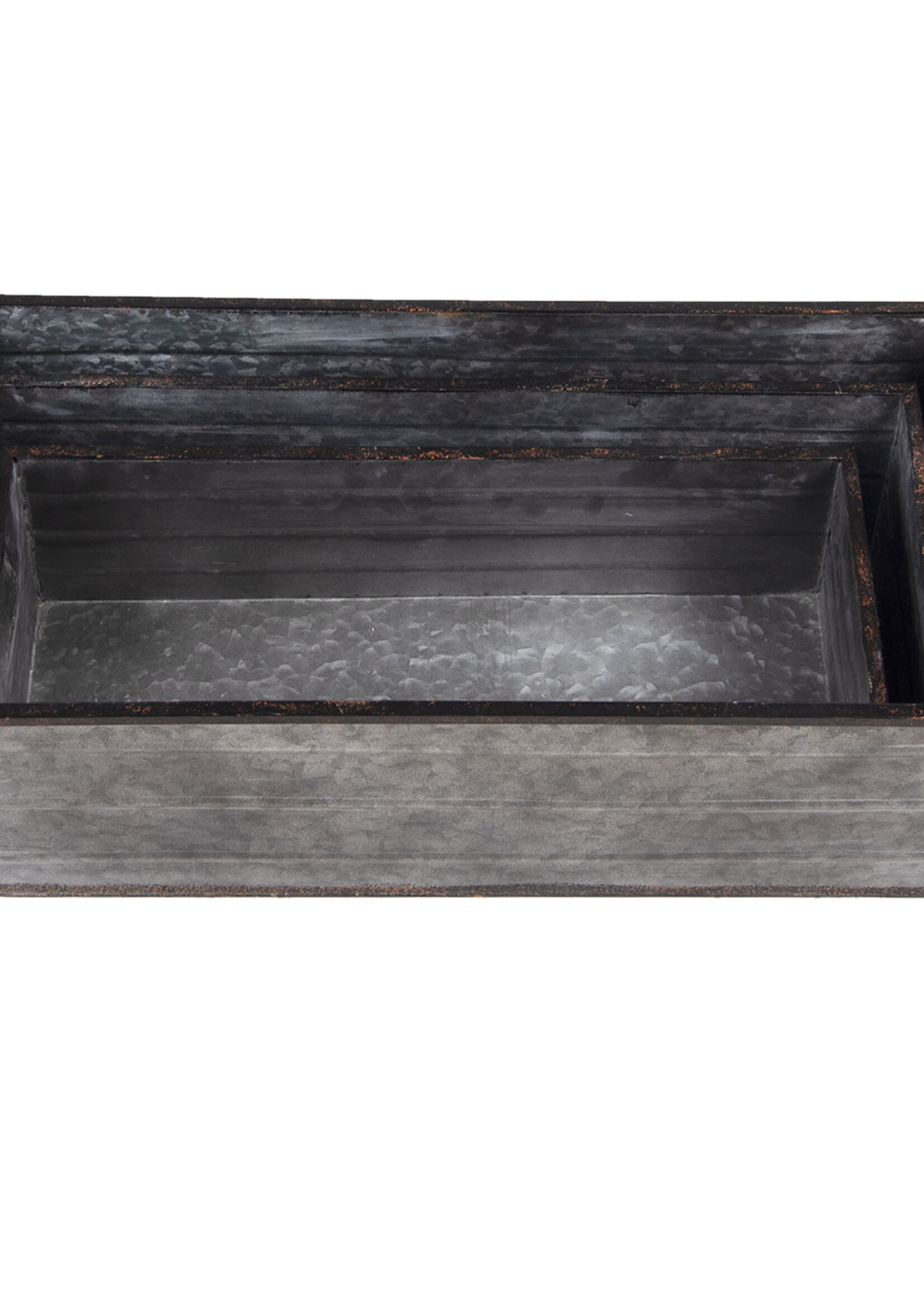 Clayre & Eef Decoratie planthouder (3) 65*32*20 / 59*27*17 / 53*22*14 cm 5Y0872