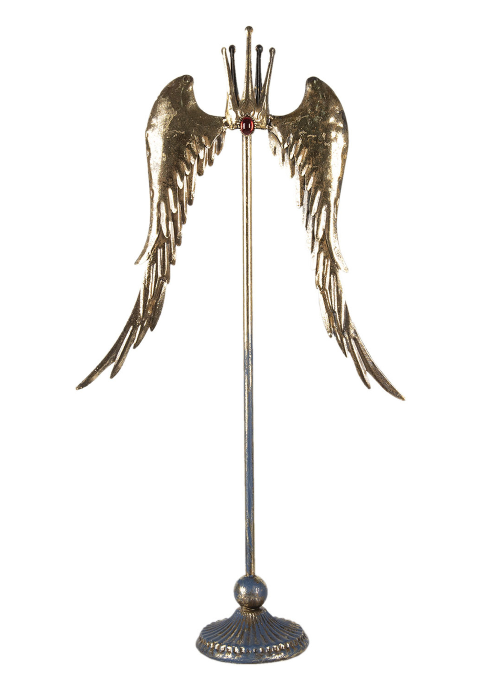 Clayre & Eef Decoratie vleugels met kroon 34*11*62 cm 5Y0949