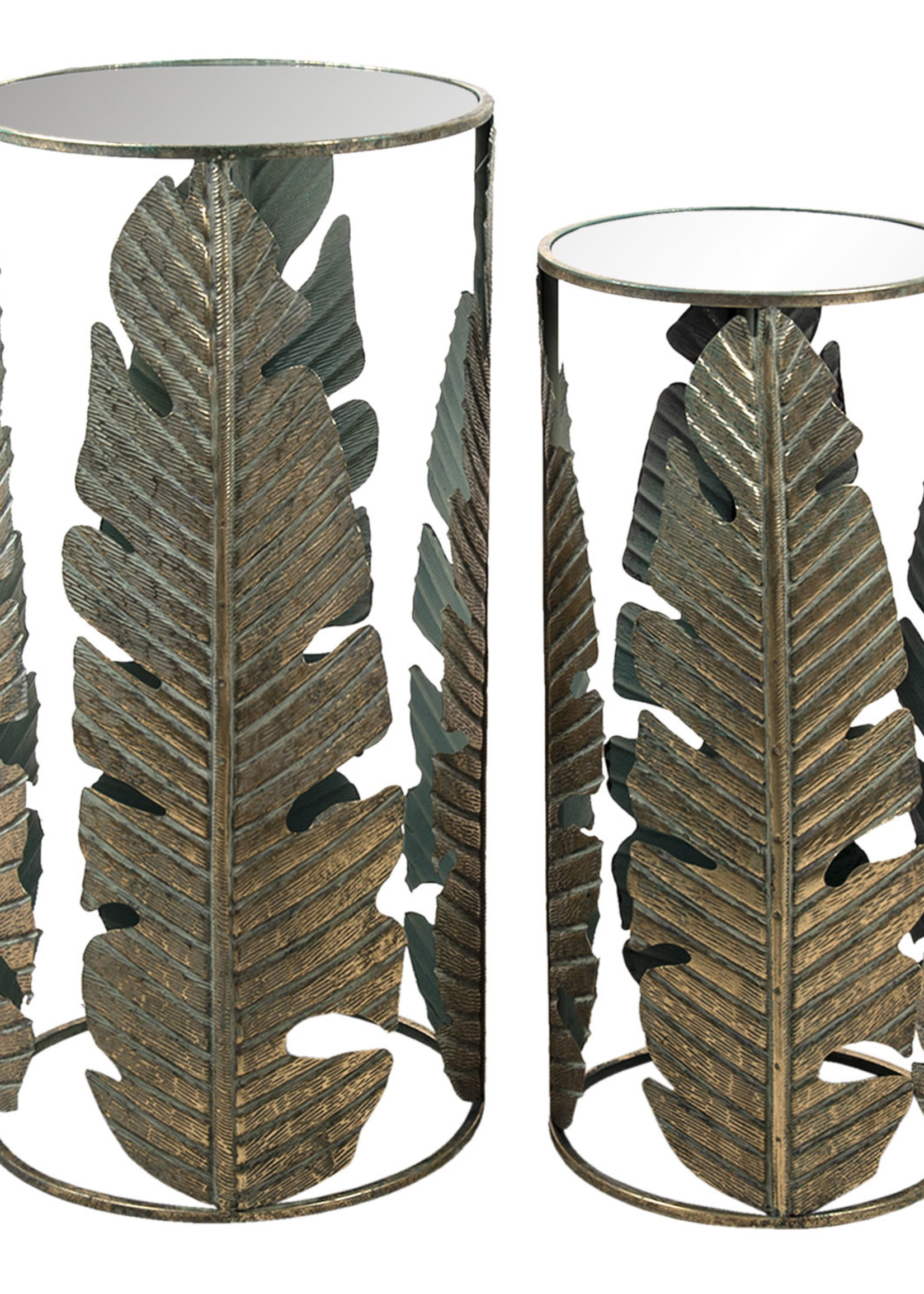 Clayre & Eef Bijzettafel (2) Ø 39*82 / Ø 31*72 cm 5Y3474