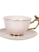 Clayre & Eef Kop en schotel Ø 15*7 cm / 200 ml 6CE1124