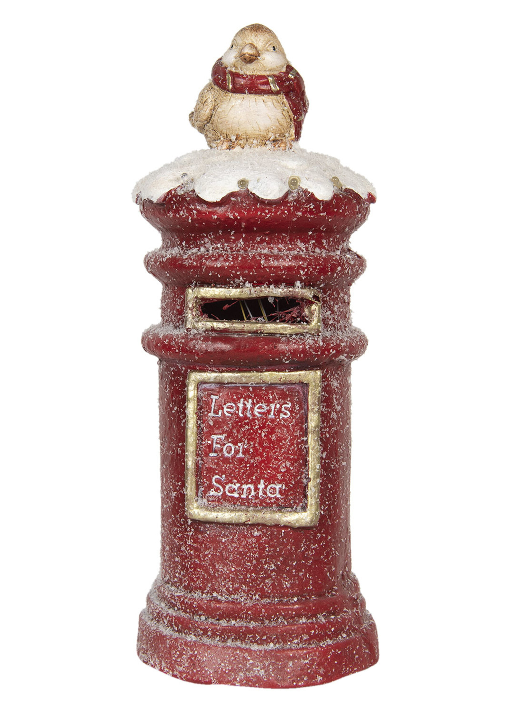 Clayre & Eef Oiseau sur la boîte aux lettres LED 16*16*40 cm 6CE1133