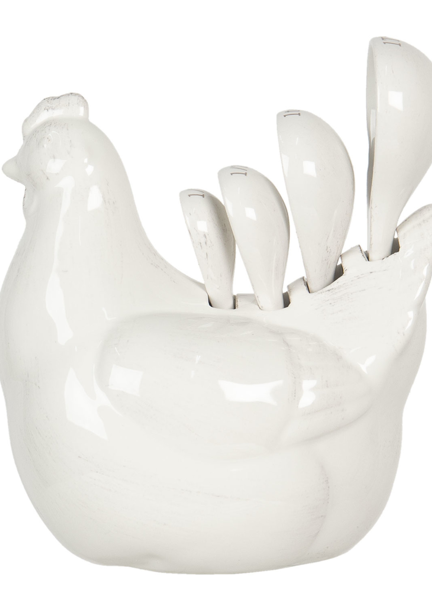 Clayre & Eef Porte cuillère poule avec cuillères 15*10*17 cm 6CE1139