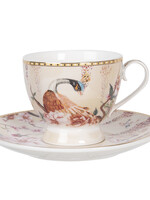 Clayre & Eef Kop en schotel 11*8*7 / Ø 16*2 cm / 220 ml 6CE1170