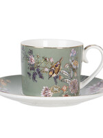 Clayre & Eef Kop en schotel 11*8*7 / Ø 16*2 cm / 220 ml 6CE1173