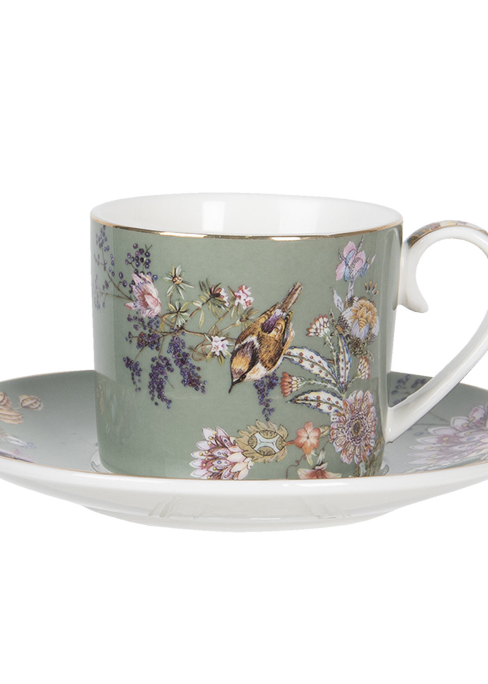 Clayre & Eef Tasse et soucoupe 11*8*7 / Ø 16*2 cm / 220 ml 6CE1173