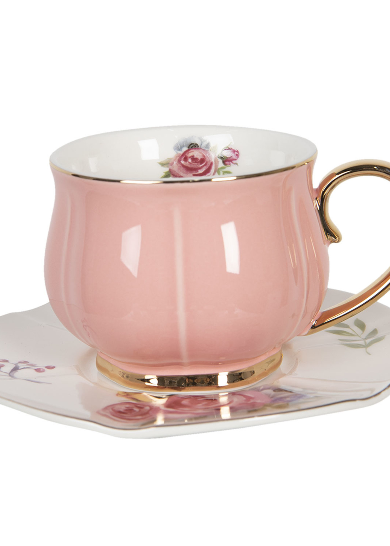 Clayre & Eef Tasse et soucoupe (6) Ø 15*7 cm / 250 ml 6CE1242