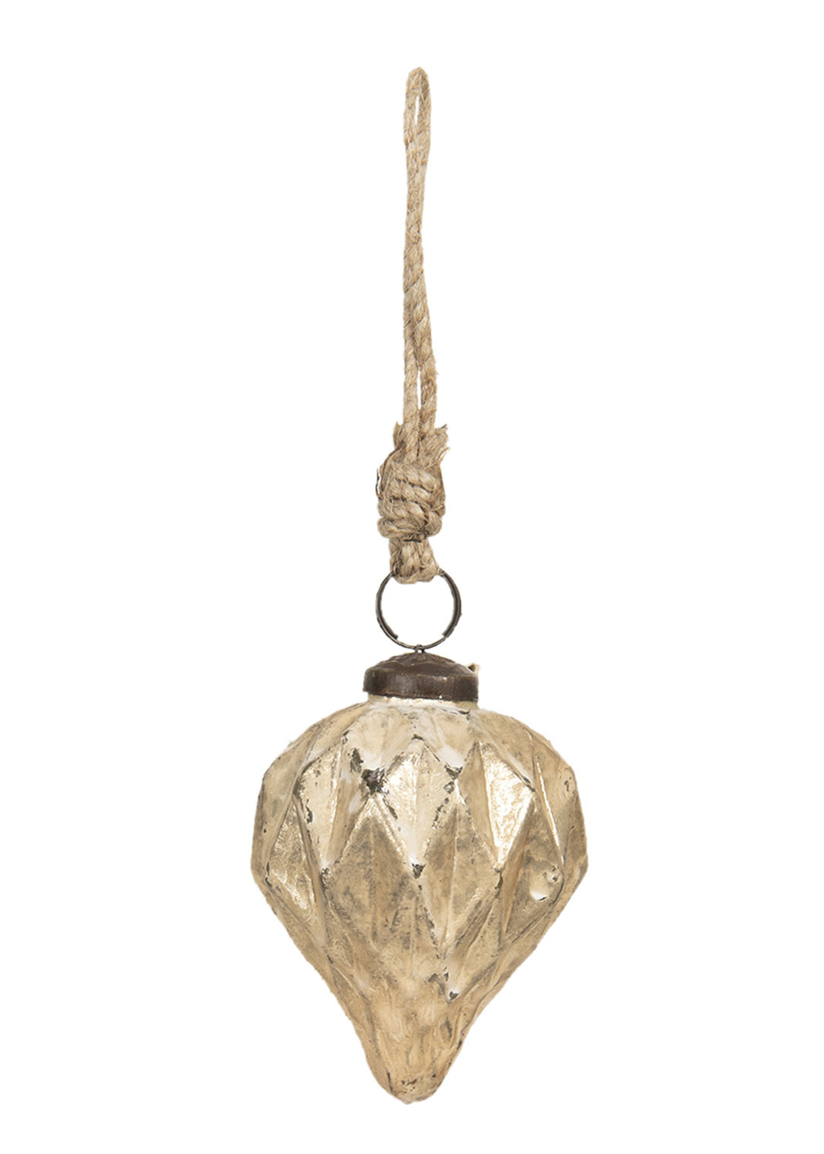 Clayre & Eef Kerstbal Ø 7*9 cm 6GL2617