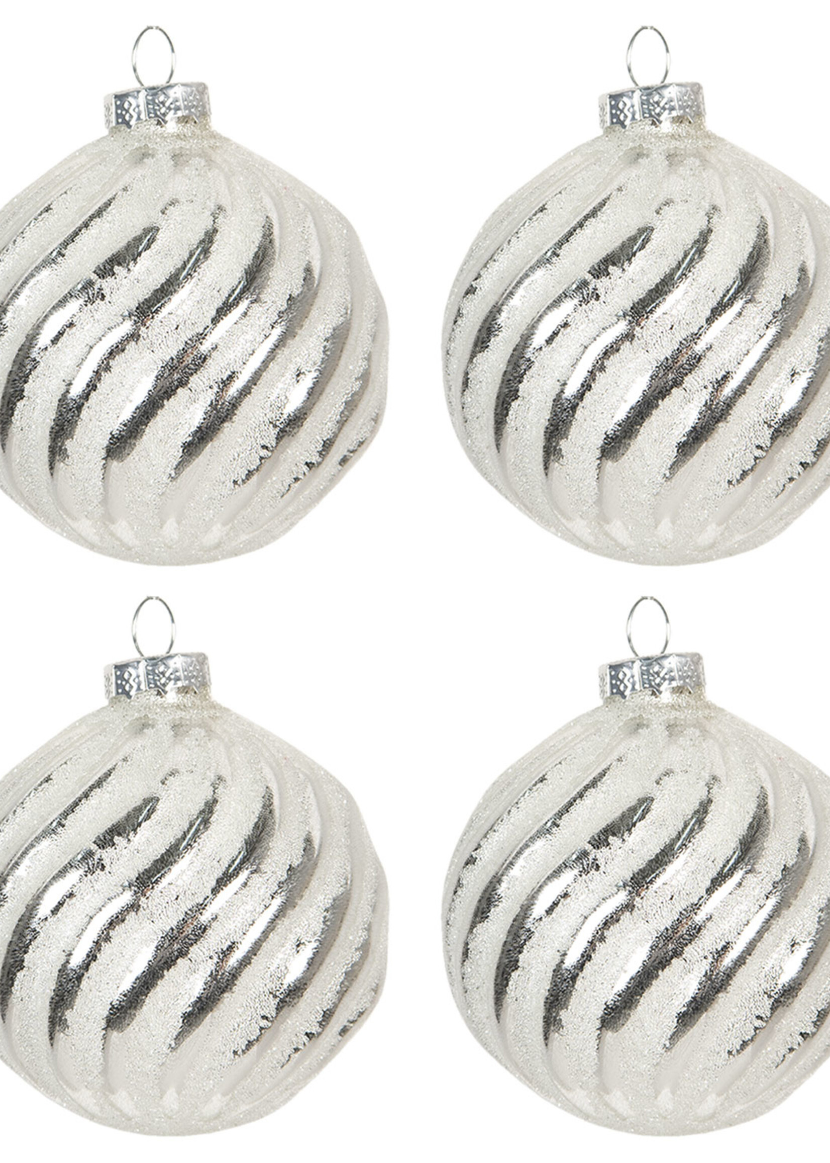 Clayre & Eef Doos kerstballen Ø 8 cm (set 4) 6GL2698