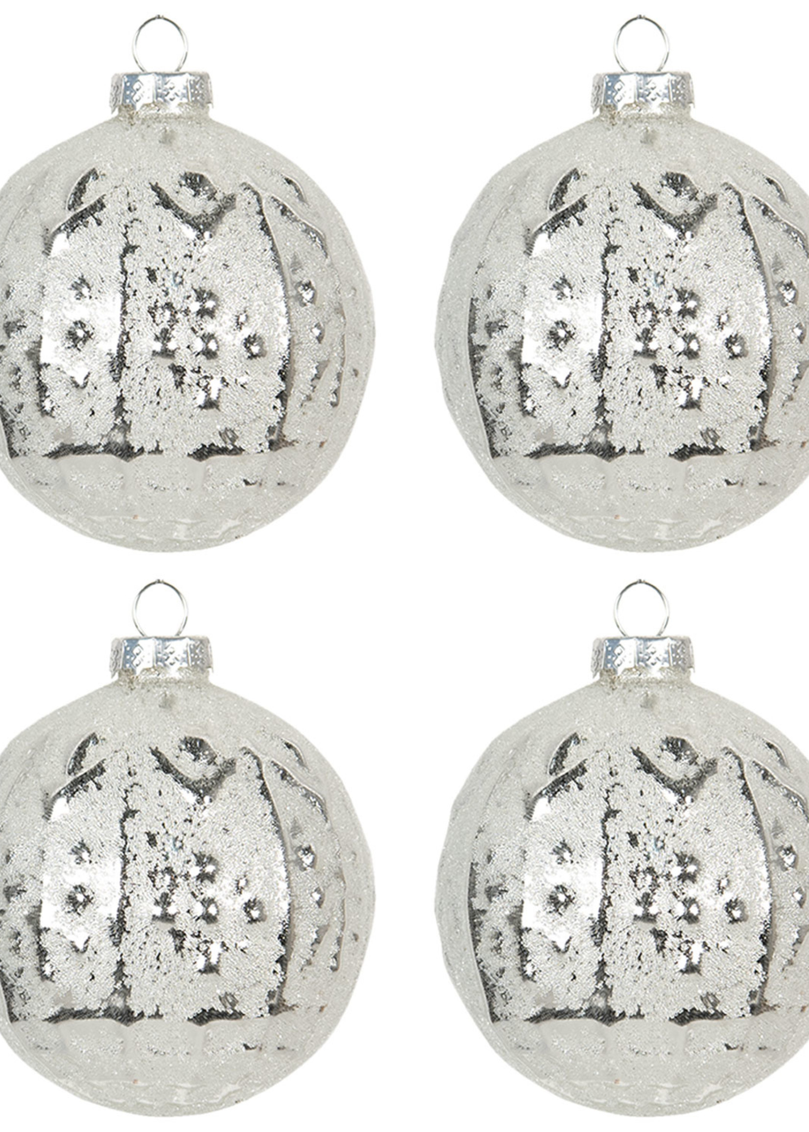 Clayre & Eef Boule de Noël Ø 8 cm (set 4) 6GL2700