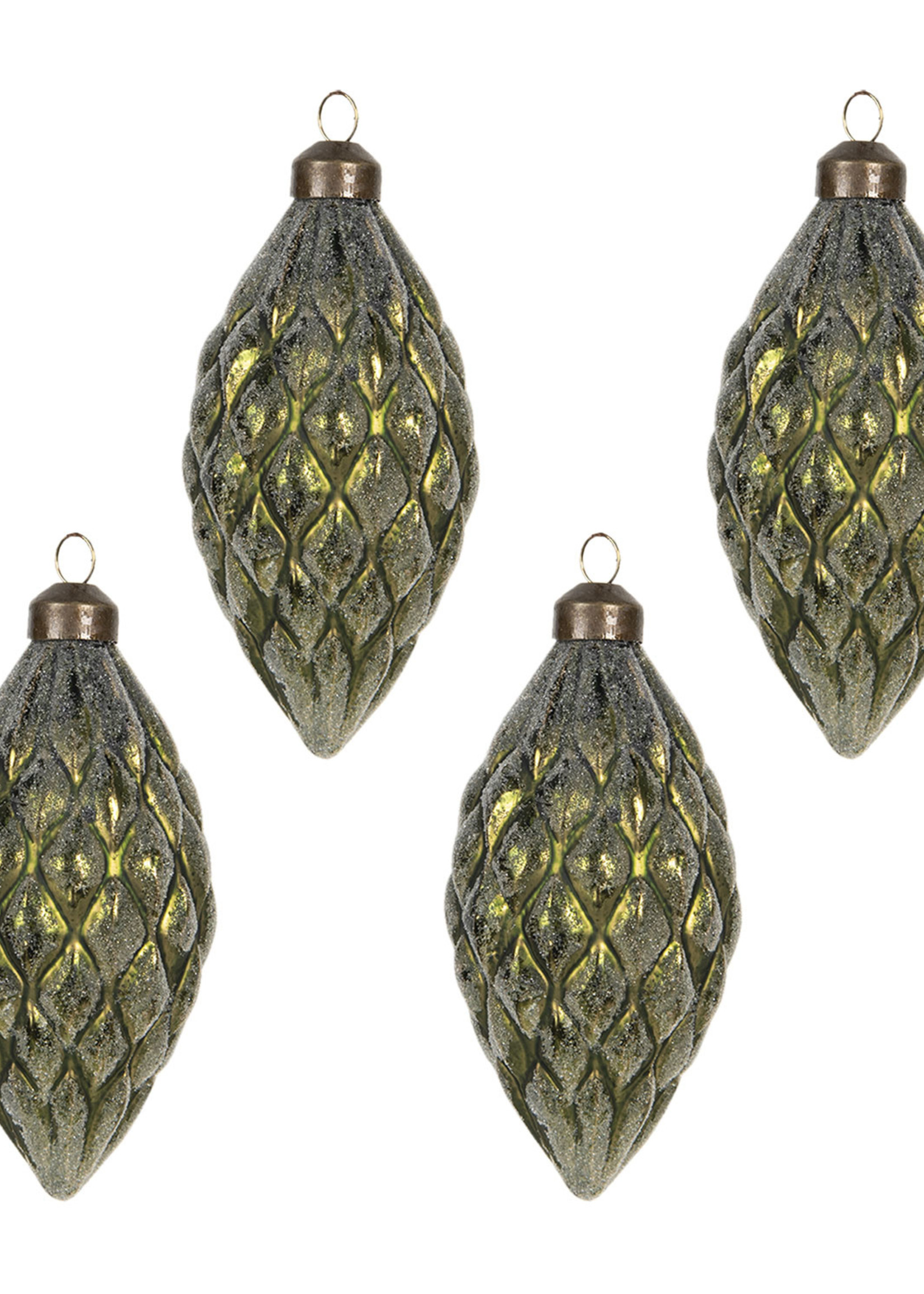 Clayre & Eef Boule de Noël  6*12 cm (set 4) 6GL2705